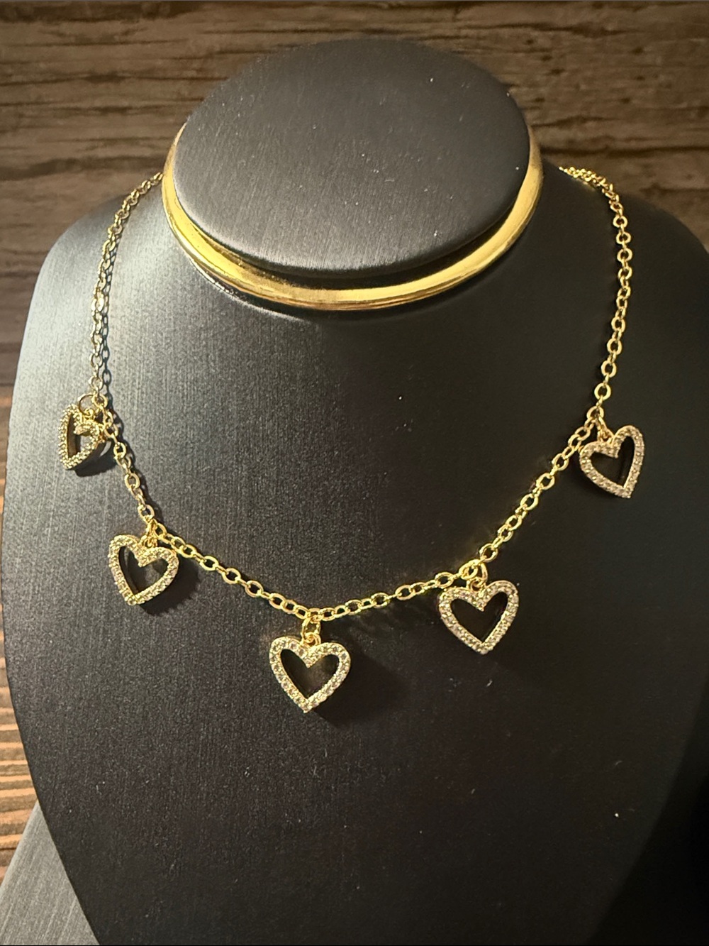 Gold Plated Heart Charm Necklace - Gold Heart Pendant Necklace